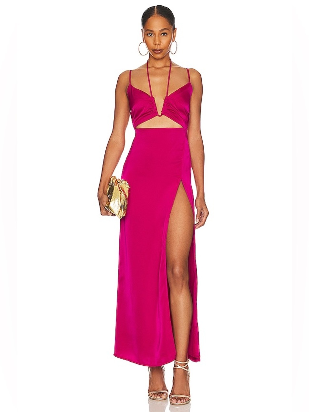 superdown Jayda maxi dress magenta pink fuchsia S